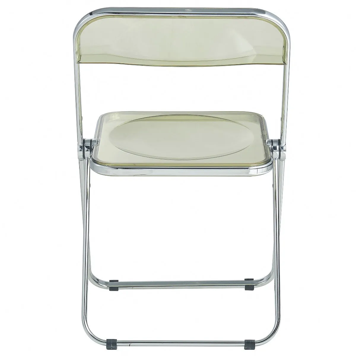 Lawrence 7-Piece Dining Set: Folding Acrylic Chairs & Rectangular Wood Table with Geometric Base