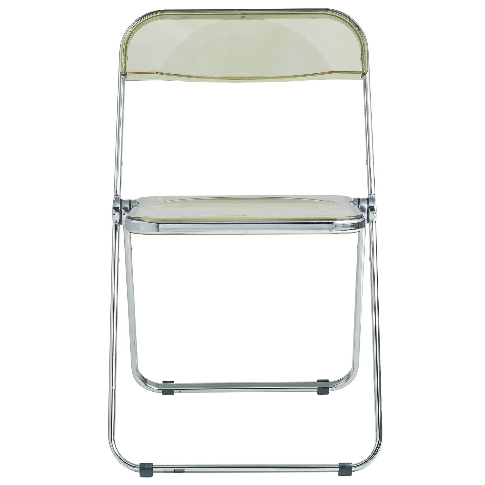 Lawrence 7-Piece Dining Set: Folding Acrylic Chairs & Rectangular Wood Table with Geometric Base